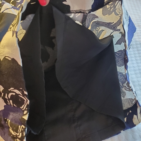 NEW Black Halo Dress Women 2 Jackie O Retro Blue Rose Stretch Cocktail Wedding S - Picture 8 of 14